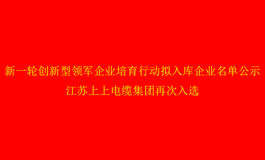 leyu电缆再次入选省立异型领军企业培育名单